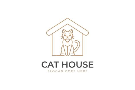 Premium Vector Cat House Line Logo For Pet Shop Logo Cat Food Shop