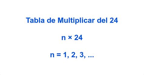 Tabla De Multiplicar Del 24 La Tabla Del 24