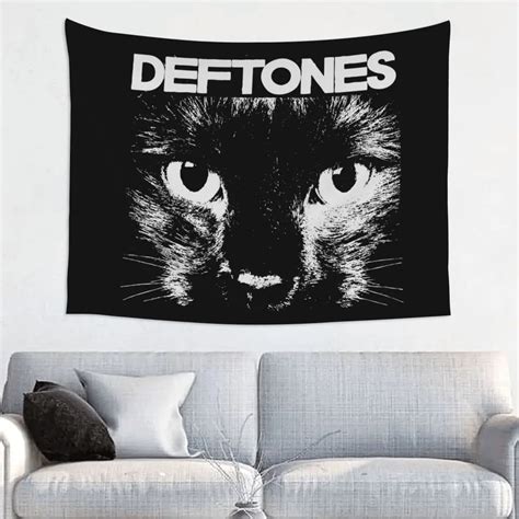 Deftones Cat Tapestry Wall Hanging Polyester Wall Tapestry Punk Hip Hop