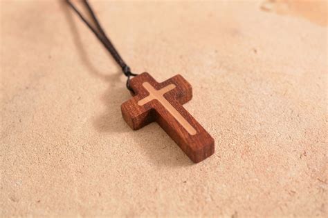 Cross Pendant Cross Necklace Handmade Necklace Wood Etsy