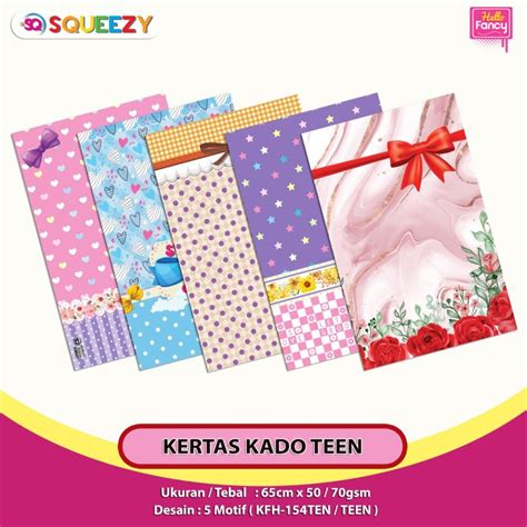 Jual Kertas Kado Squeezy Lembar Tema Bungkus Kado Tema Gift