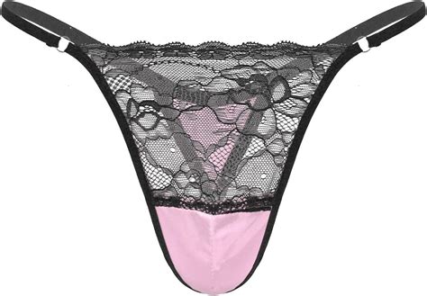 QinCiao Herren Satin Panties Seidige Dessous Low Rise Unterwäsche T