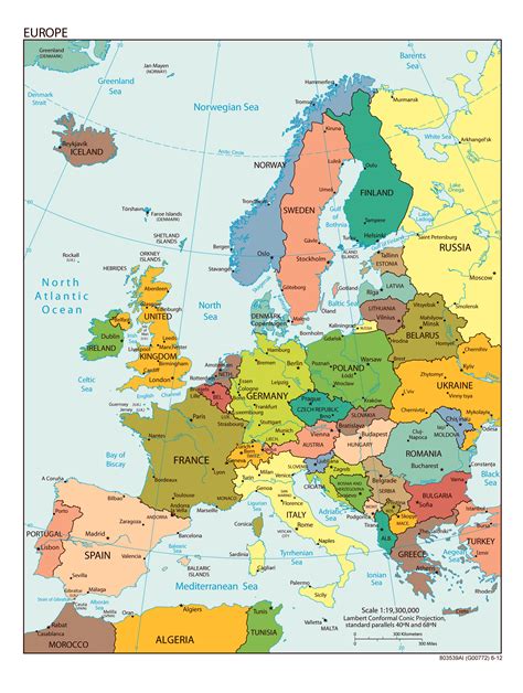 Large Map Of Europe With Capitals - Emylee Philomena