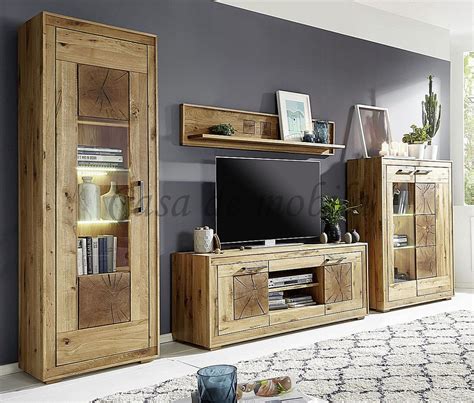 Massivholz Vitrine I X X Cm Rustic Wildeiche Ge Lt Hirnholz Casa