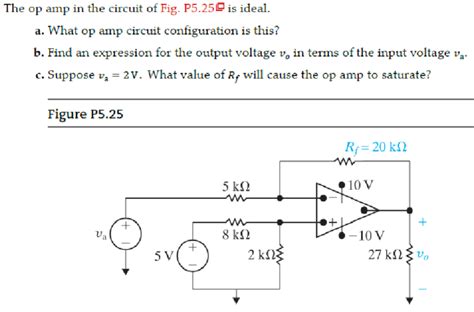 Solved The Op In The Circuit Of Fig P5 25 Is Ideal A Chegg