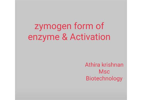 Zymogen Form Of Enzyme Zymogen Activation Environmental