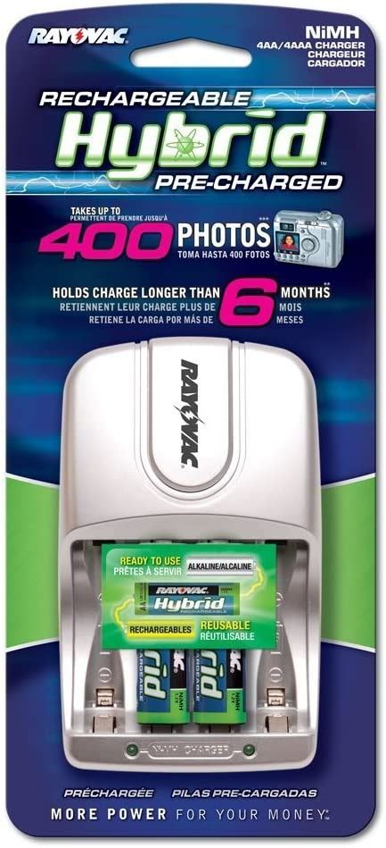 Amazon Rayovac Rechargeable Hybrid Charger 4 Position AA AAA