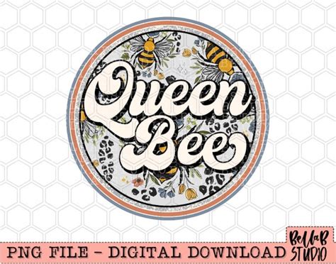 Queen Bee Png Sublimation Design Retro Honey Bees Leopard Etsy