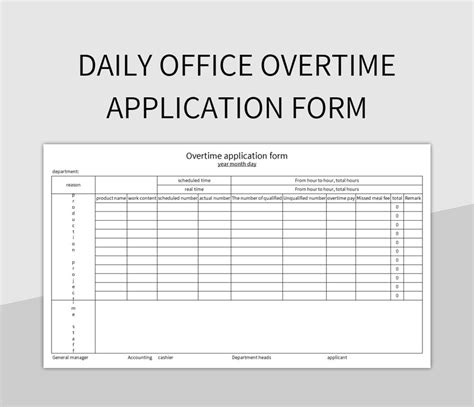 Free Overtime Application Form Templates For Google Sheets And