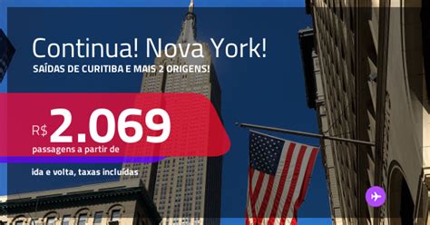 Continua Passagens Para Nova York A Partir De R Ida E Volta C