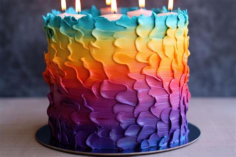 Premium AI Image | Lgbtq rainbow colors birthday cake illustration ...