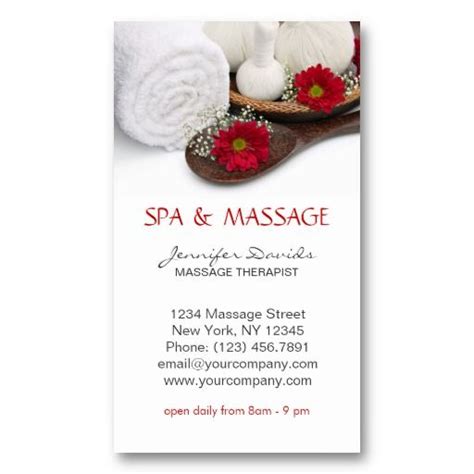 Spa Massage Therapy Business Card Massage Therapy Business Cards