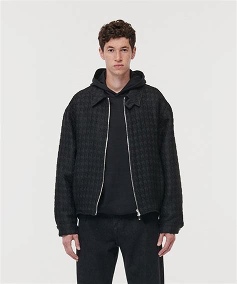 MUSINSA ERRORS EXCEPTED JK511 Jacquard Tweed Blouson Black