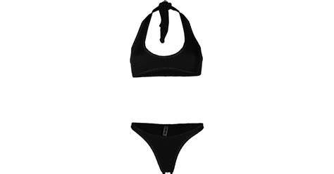 Reina Olga Pilou Halterneck Bikini In Black Lyst Canada