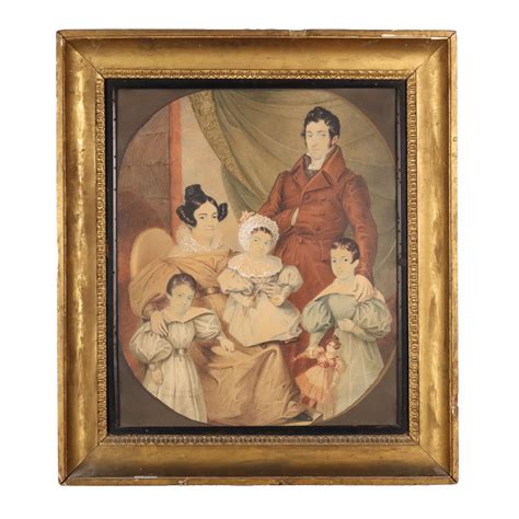 Dipinto con Ritratto di Famiglia | Arte Ottocento Quadro Antico
