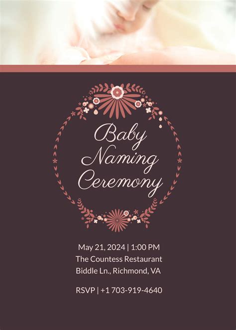 Free Naming Ceremony Invitation Templates And Examples Edit Online