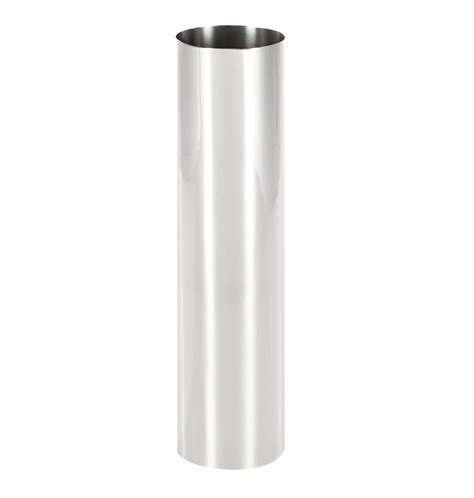 Decmode Industrial Inch Stainless Steel Cylinder Vase Silver