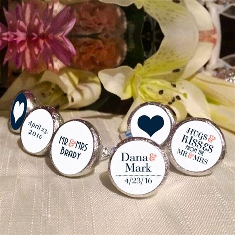 108 Mr And Mrs Hershey Kiss® Stickers Wedding Kiss Labels Candy