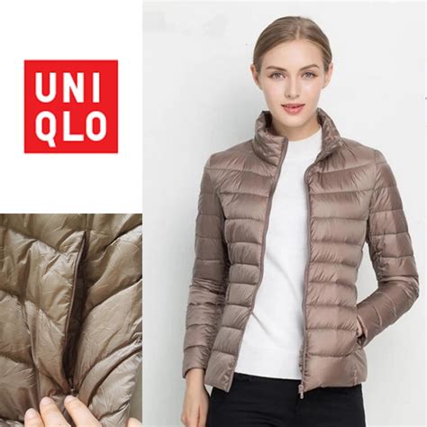 Uniqlo Ultra Light Down Jacket Cardigan Sweater Winter Coat Autumn Light Brown Parka Uniqlo Down