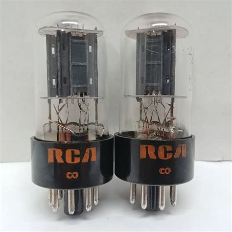 Matched Pair 1950 S RCA 6SN7 GTB Black Plate Tubes TEST NOS Reverb