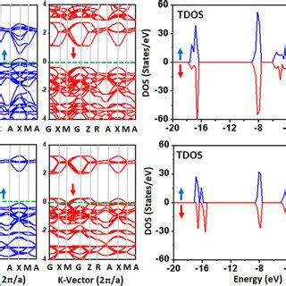 Spin Polarized Electronic Band Structure And Total Density Of States