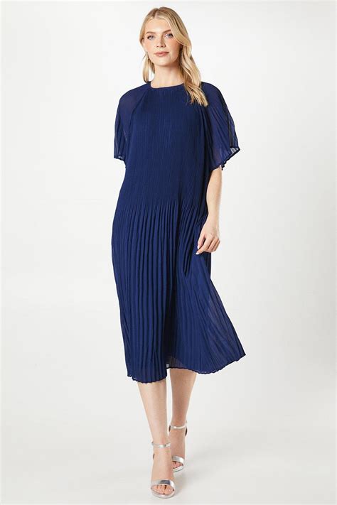 Dresses Short Sleeve Graduated Pleat Midi Dress Principles