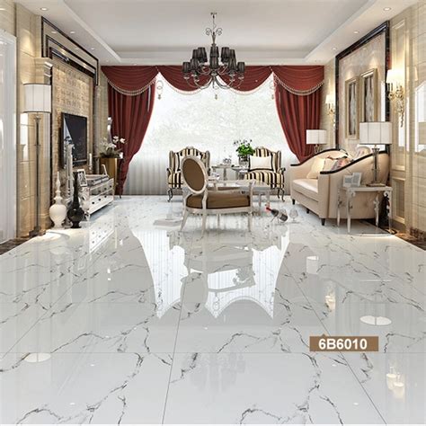 Carrara Design Ceramic Polished White Marble Looking Porcelain Floor