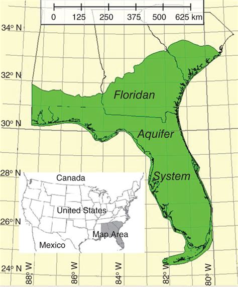 Generalized Floridan aquifer system extent (Albers Equal Area map ...