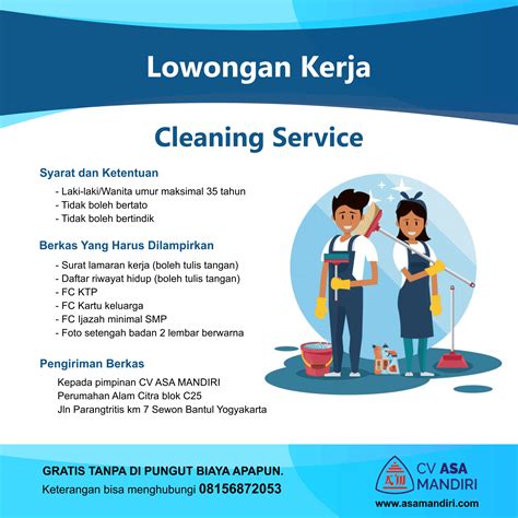 Info Lowongan Kerja Cleaning Service Asa Mandiri