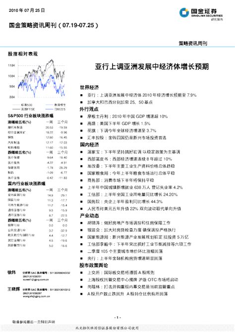 国金策略资讯周刊：亚行上调亚洲发展中经济体增长预期