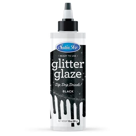 Satin Ice Black Glitter Glaze - 10oz