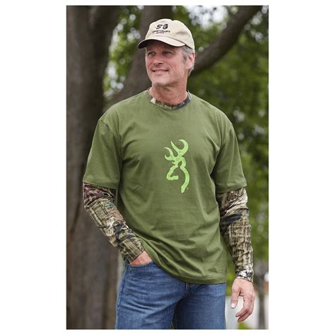 Men's Browning Camo Layered Long-sleeved T-shirt - 593760, T-Shirts at ...