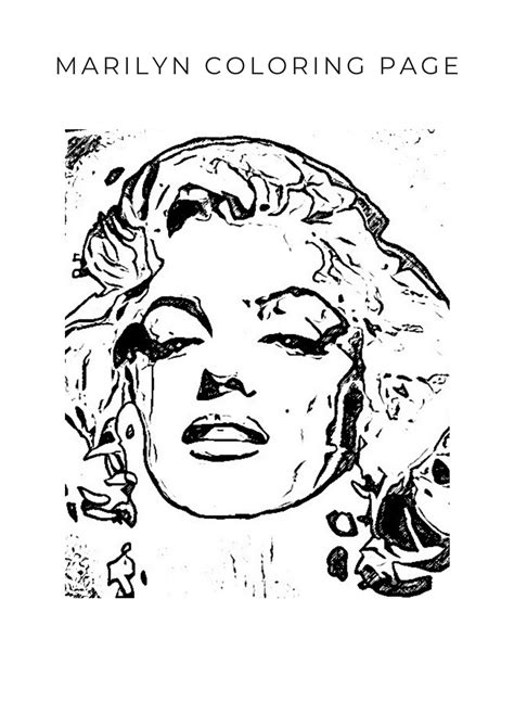 Marilyn Monroe Coloring Page Etsy Canada