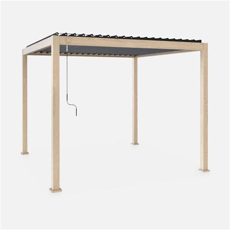 Pergola Bioclimatique Coloris Bois 3x3m Aluminium L Alice S Garden