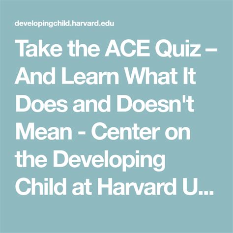 Take The Ace Quiz And Learn What It Does And Doesnt Mean Center On