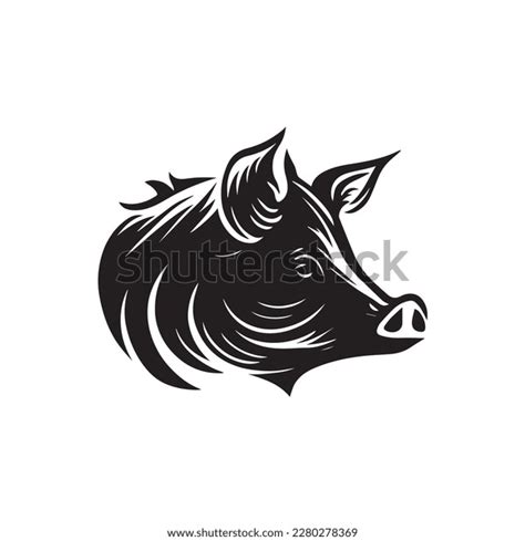 Pig Head Silhouette Vector Illustration Farm Stock Vector (Royalty Free ...