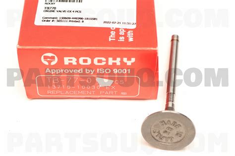 ENGINE VALVE EX 4 PCS TB770 ROCKY Parts PartSouq