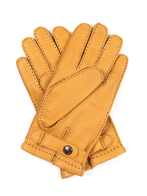 Lyst Dents Hampton Cashmere Lined Leather Gloves In Yellow For Men