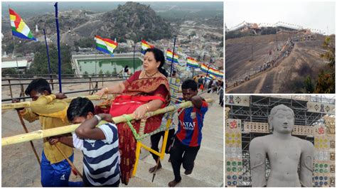 Doliwallas from Shikharji carry infirm to Bahubali's abode up the hill ...