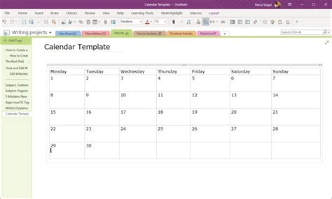 Onenote Calendar Template 2023 - Printable Word Searches