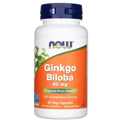 Now Foods Ginkgo Biloba 60 mg 60 kapsułek sklep Medpak