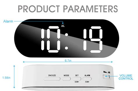 Digital Factory Price Abs Fm Radio Digital Alarm Mirror Clock