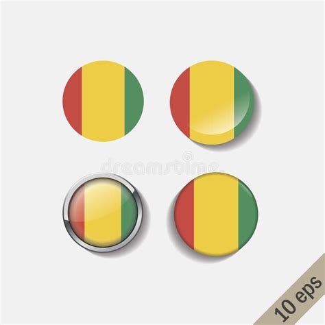 Set Of Guinea Flags Round Badges Stock Illustration Illustration Of