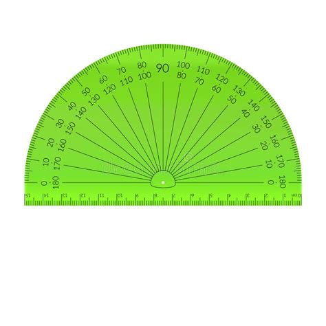 Plastic Circular Protractor Stock Vector Illustration Of Calibration