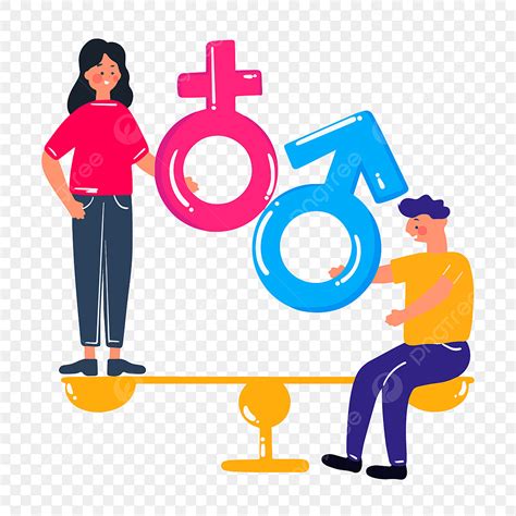 Gender Equality Clipart Hd Png Hand Drawn Cartoon Libra Gender