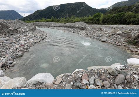 Riverbed With Stones Stock Photo Image Of River Embankment 219085628