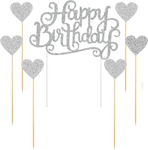 Amazon Palasasa Happy Birthday Cake Toppers Gold Glitter Letters