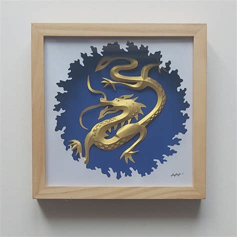 3d Paper Golden Dragon Sculpture - Etsy