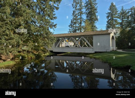 Stayton Jordon Covered Bridge In Pioneer Park Stayton Oregon Open