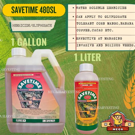 SAVETIME 480SL 1GAL 1L HERBICIDE GLYPHOSATE FOR CORN MANGO BANANA